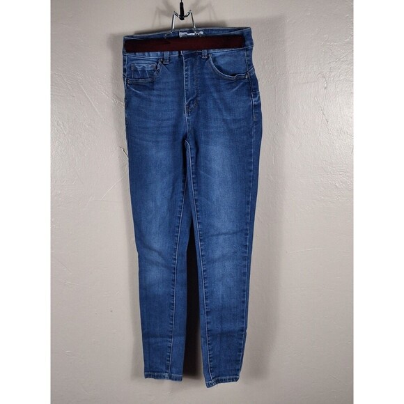 WAX JEANS "BUTT I LOVE YOU" 3/26 BLUE WOMENS JEANS DARK BLUE LIGHT WASH - Picture 1 of 15